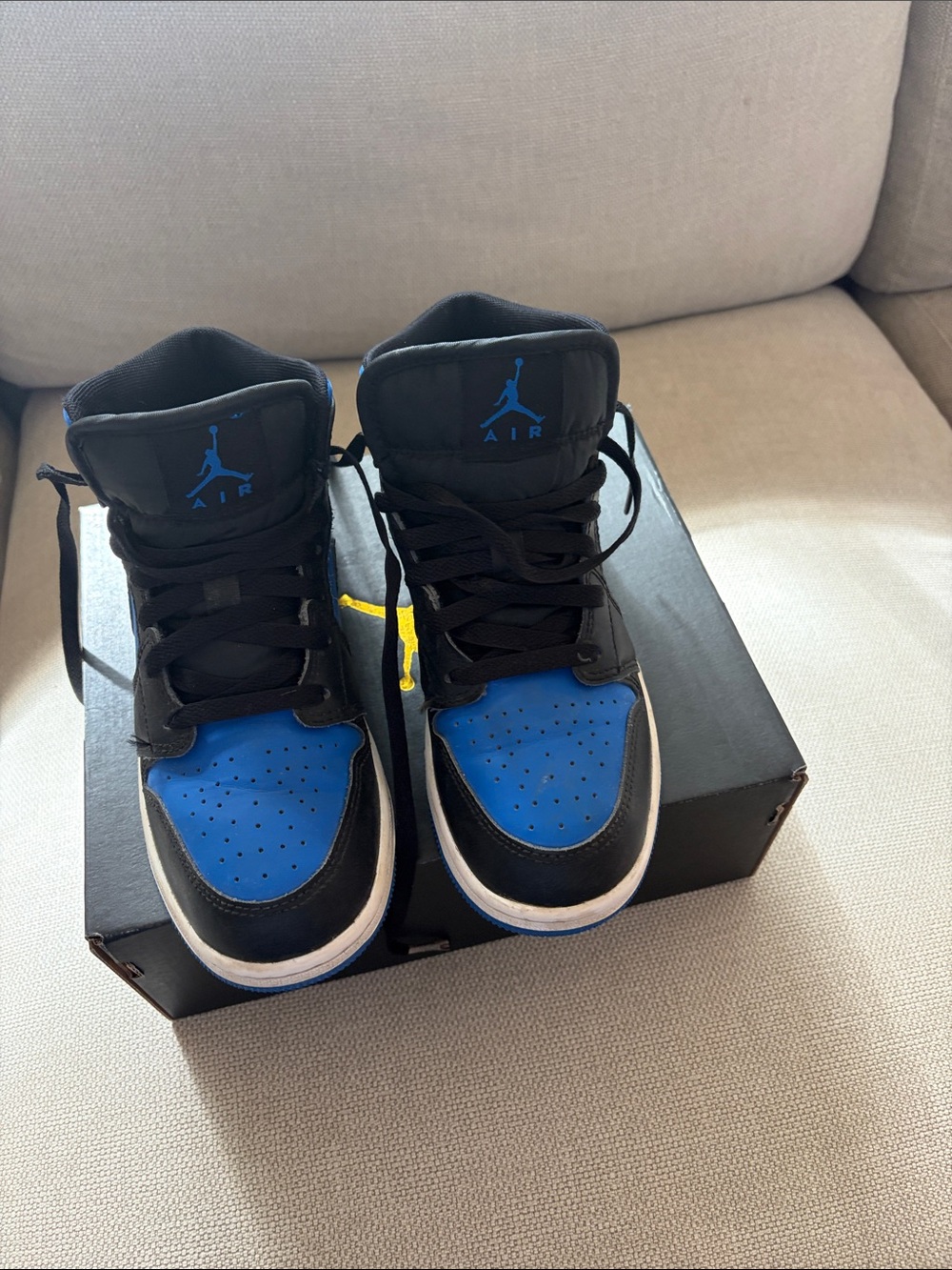 Jordan Kids High-Top Sneakers in Black and Royal Blue